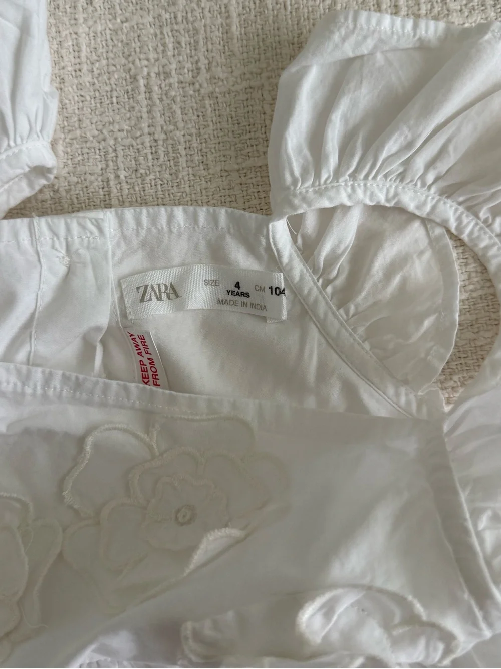 Zara White Floral Ruffle Kids Matching Set